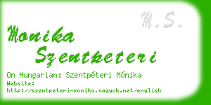 monika szentpeteri business card