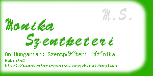 monika szentpeteri business card